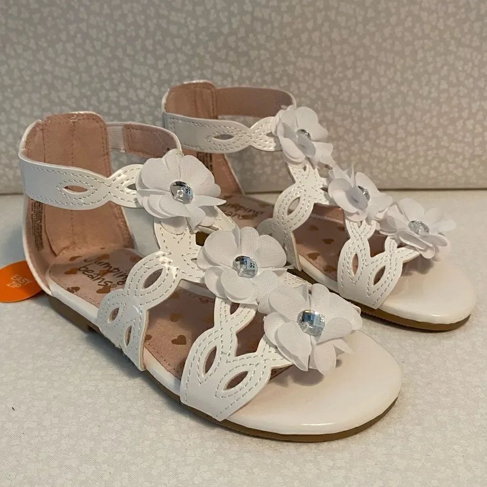 Jumping Beans Girls Size 9 Extrvagant Gladiator White Sandals